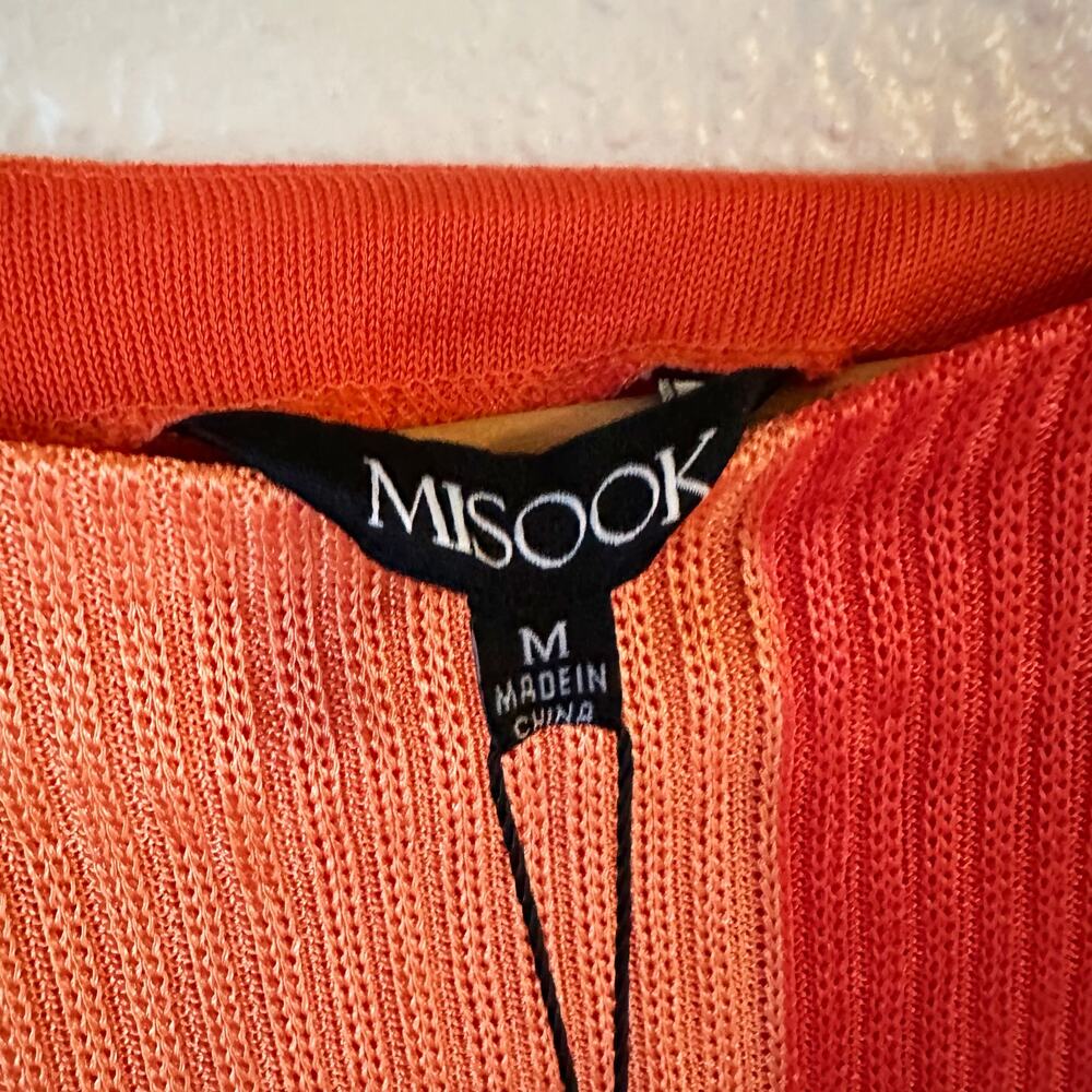 NWT Misook Colorblock Soft Knit Shift Dress in Orange White sz M - Picture 6 of 9